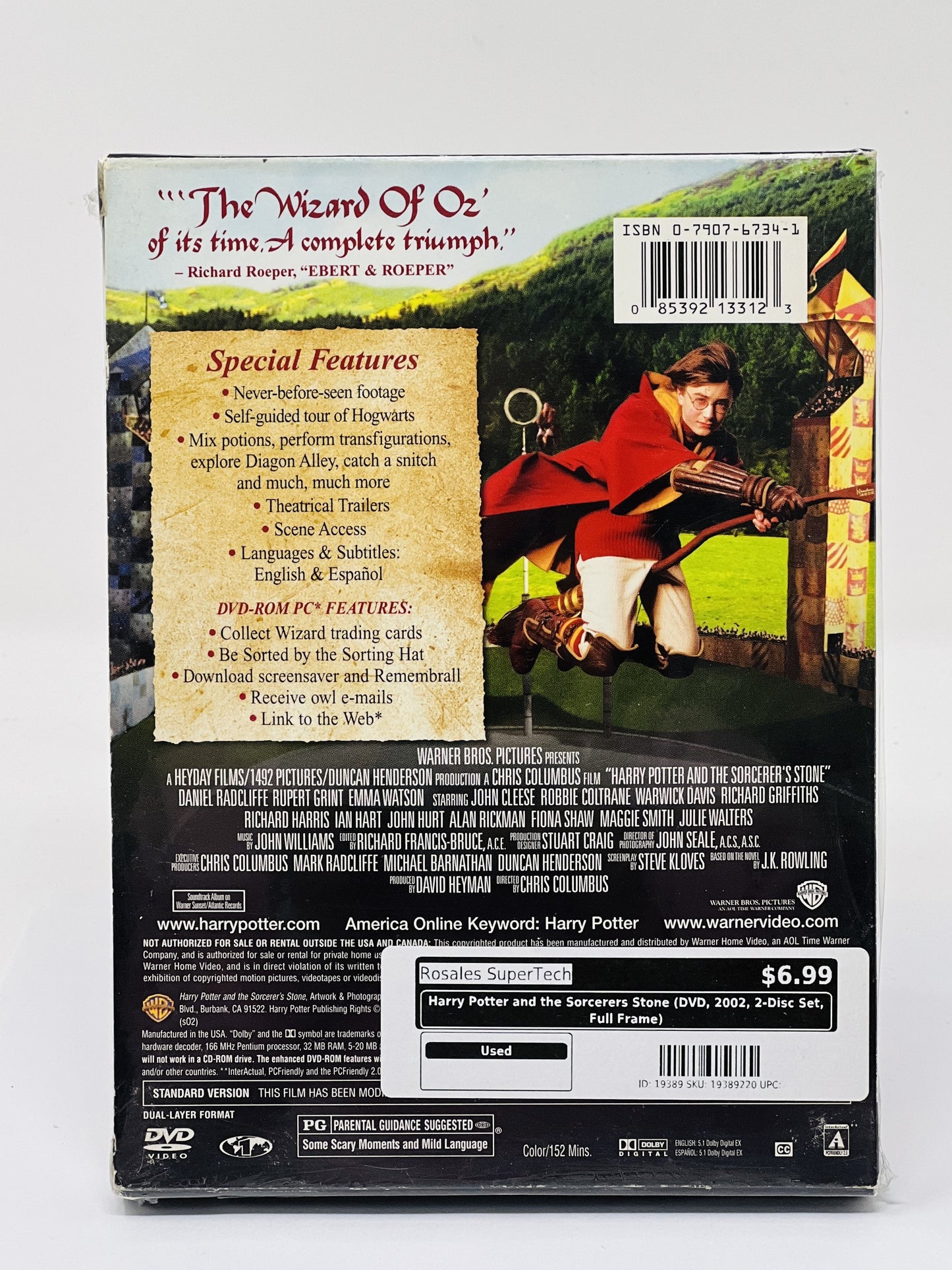 Harry Potter and the Sorcerers Stone (DVD, 2002, 2-Disc Set, Full Frame)