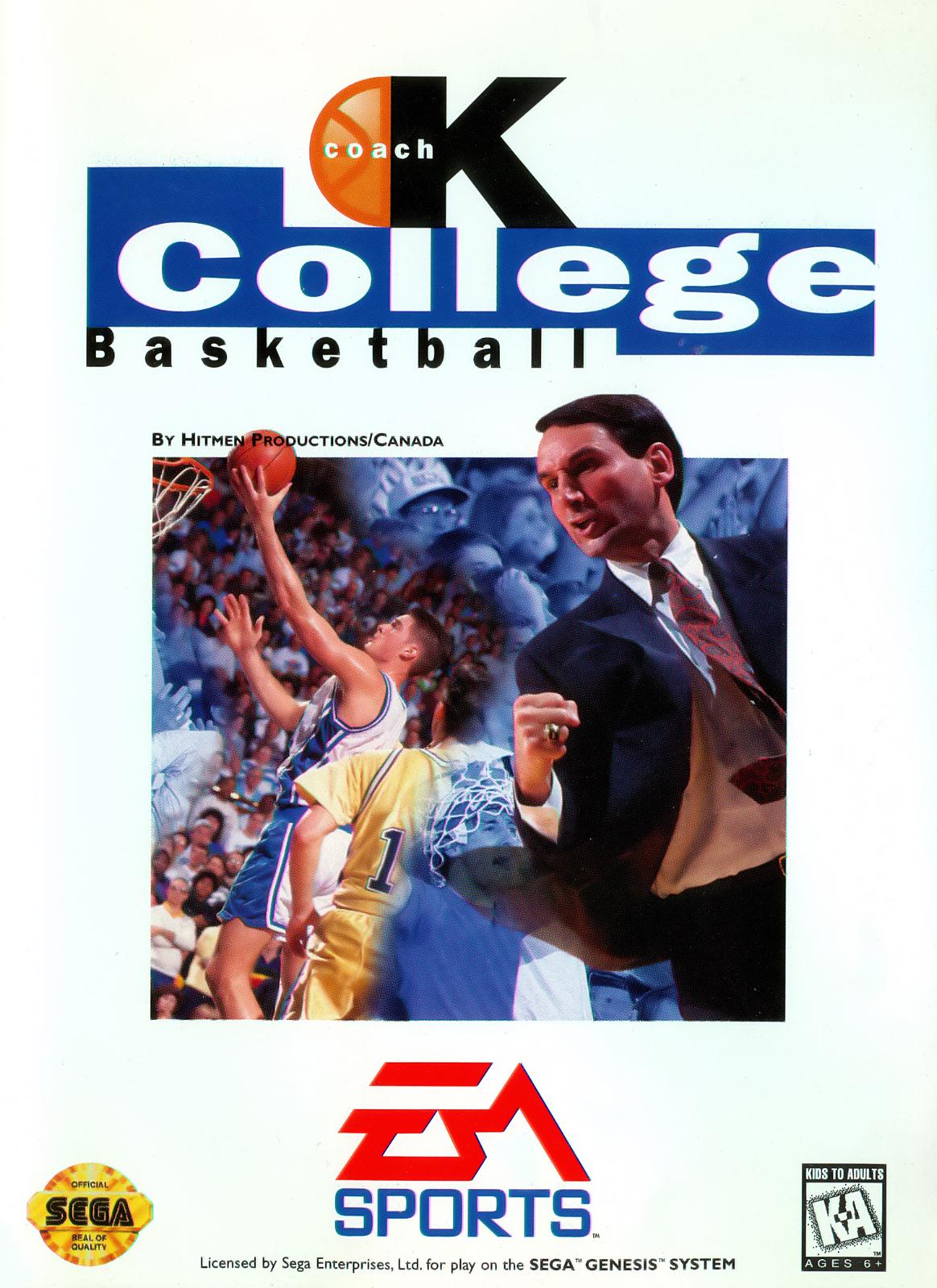 Rosales Super Tech - Coach K College Basketball - Video Game - Sega Genesis